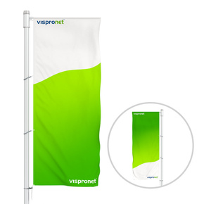 Drapeaux double face avec potence