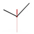 aiguilles des heures et des minutes noires, aiguille des secondes rouge