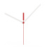 aiguilles des heures et des minutes en aluminium, blanches, aiguille des secondes rouge