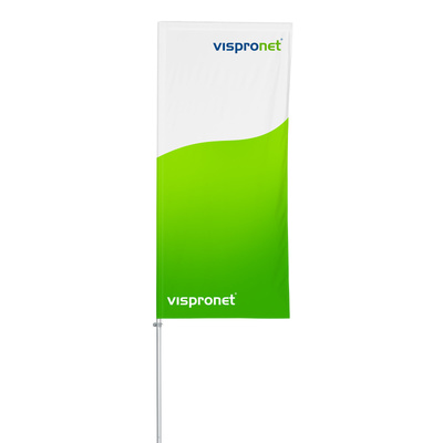 Drapeau à hisser avec/sans hampe Economy, fourreau imprimé