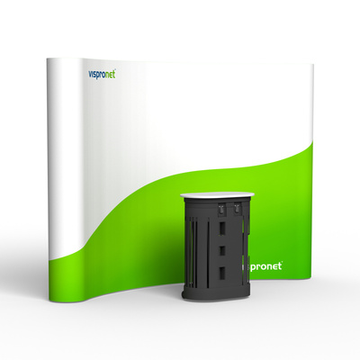 Mur d'exposition Pop Up magnétique, incurvé