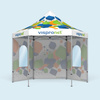 Tente pliable avec 1 cloison pleine et 2 avec fenêtres cintrées