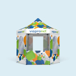 Tente pliable avec 1 cloison avec porte + 5 cloisons avec fenêtres