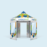 Tente pliante avec 1 cloison avec porte + 4 avec fenêtre panoramique
