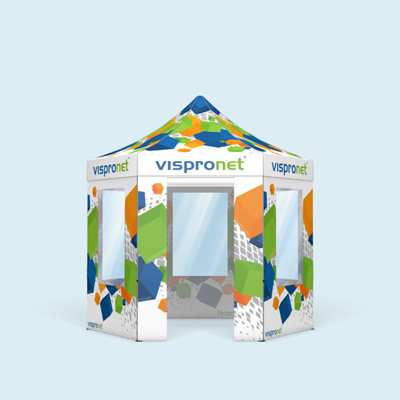 Tente pliable Select Hexagon avec impression personnalisée