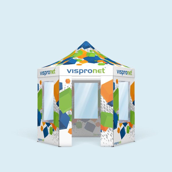 Tente pliable Select Hexagon avec impression personnalisée