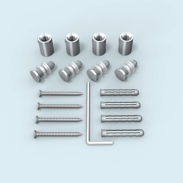 Entretoises murales, inox ø 10 mm/15 mm - le kit, pour alésage ø 7 mm