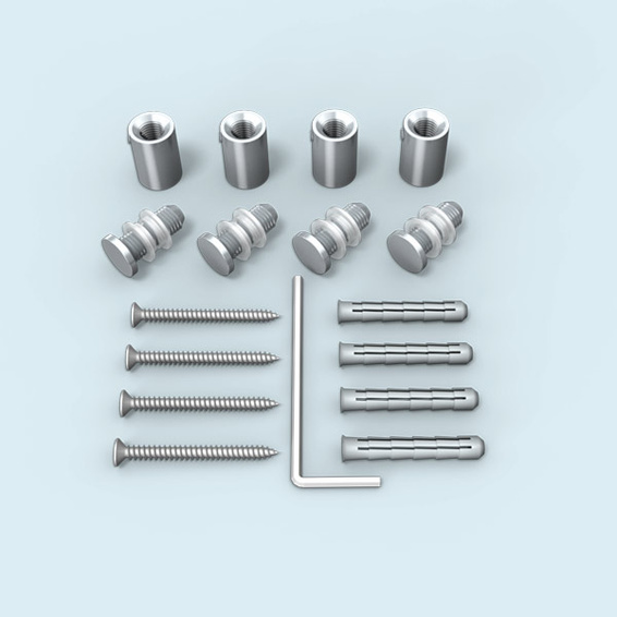 Entretoises murales, inox ø 10 mm/15 mm - le kit, pour alésage ø 7 mm