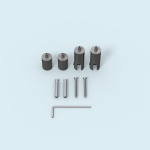 Fixations plafond en inox ø 13 mm, ép. panneaux 1-5 mm, lot de 2