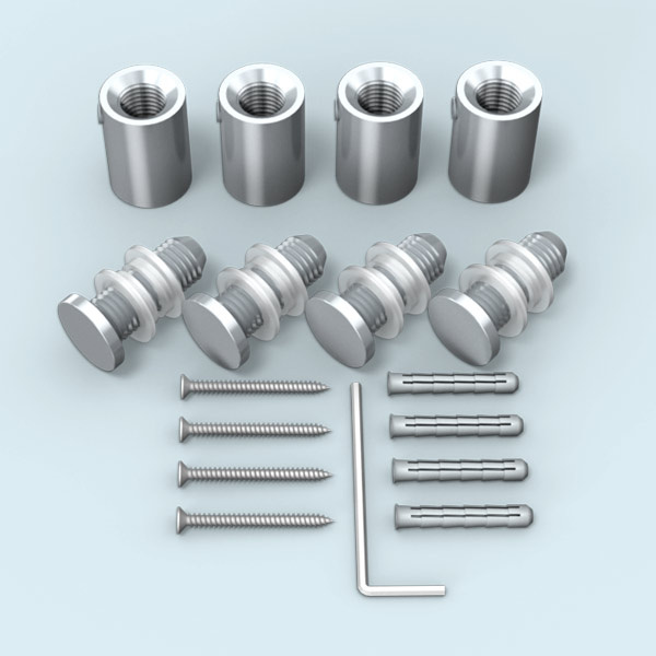 Entretoises murales, inox, ø 18 mm/25 mm, pour alésages ø 13 mm - kit de 4
