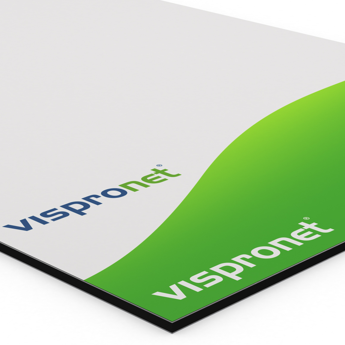 Poster en panneaux composites aluminium, détail coin