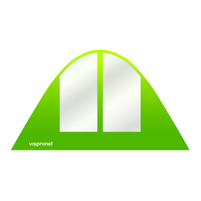 Paroi imprimée - fenêtres cintrées, larges - tente étoile