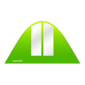 Cloison imprimée - fenêtres cintrées, étroites - tente étoile