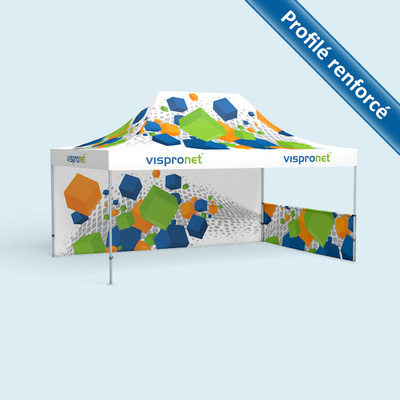 Tente pliable Premium 4 x 6 m, imprimée - 2 cloisons