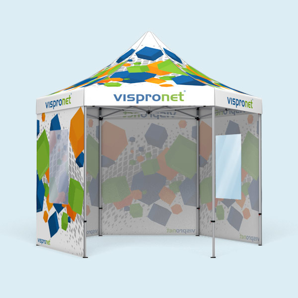 Tente pliable avec 2 cloisons pleines et 2 avec fenêtres