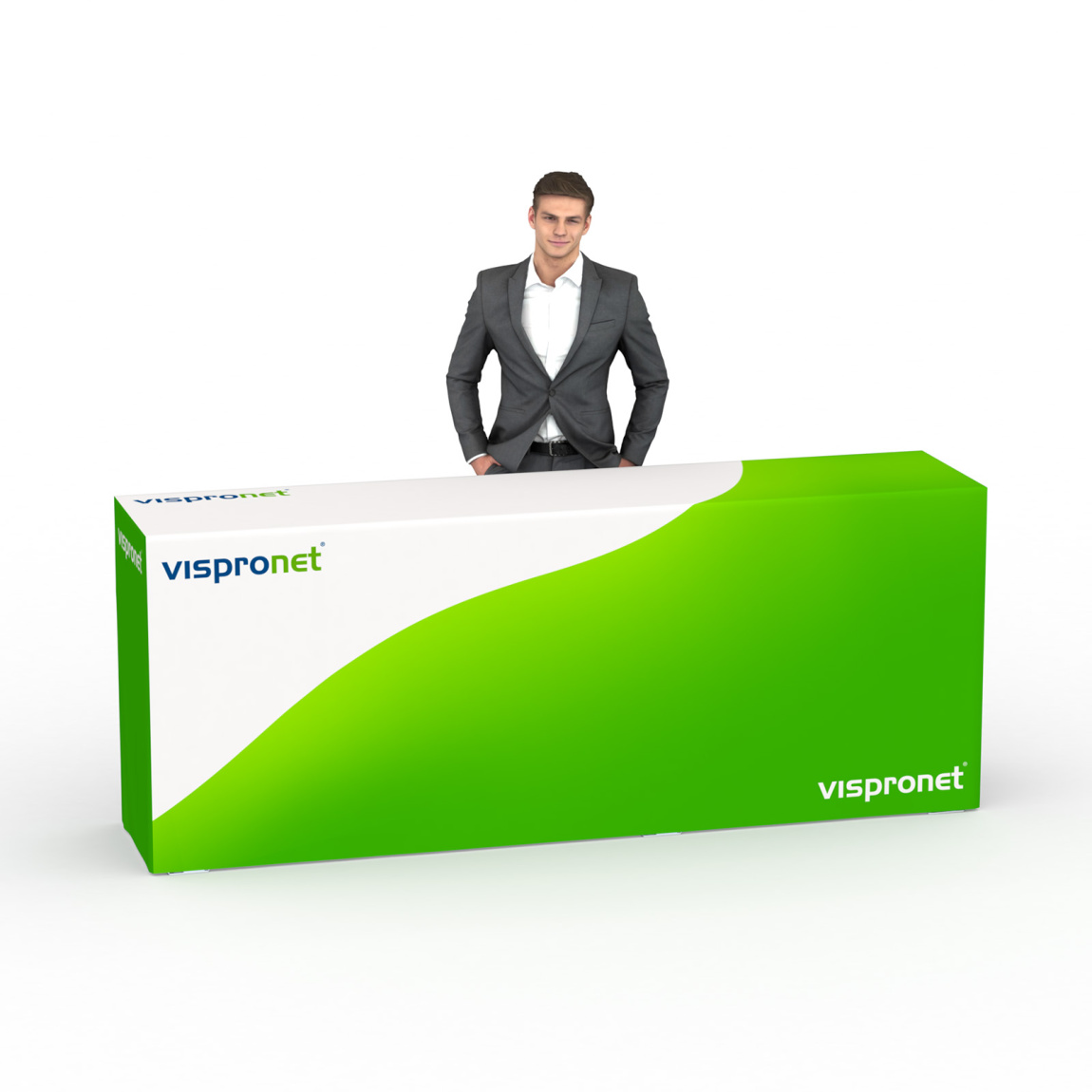 Table pliante alu avec housse, dos court, 250 x 55 cm