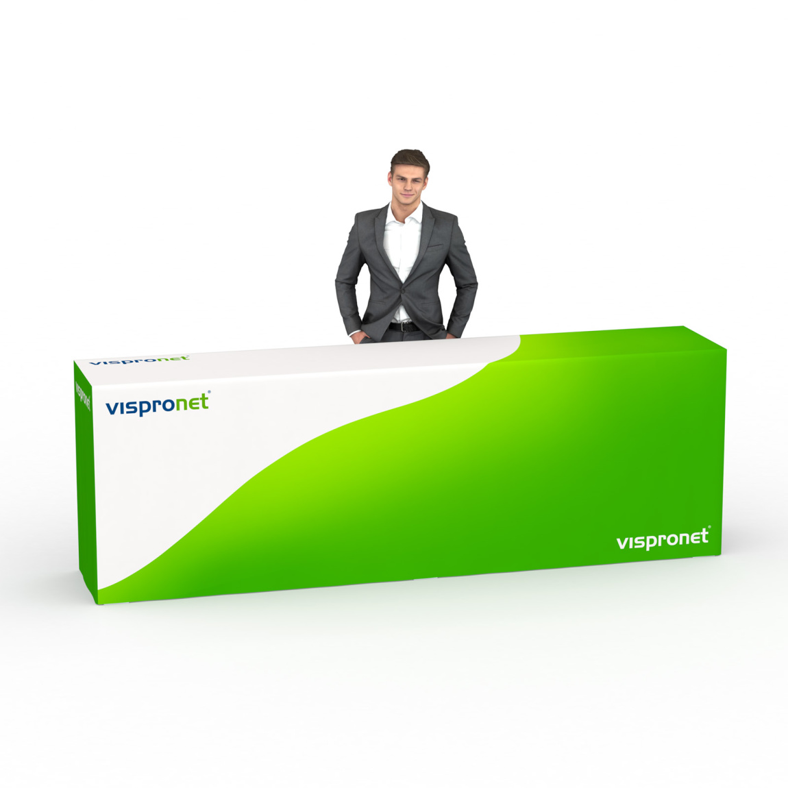 Table pliante alu avec housse – bords latéraux fermés, 290x55cm