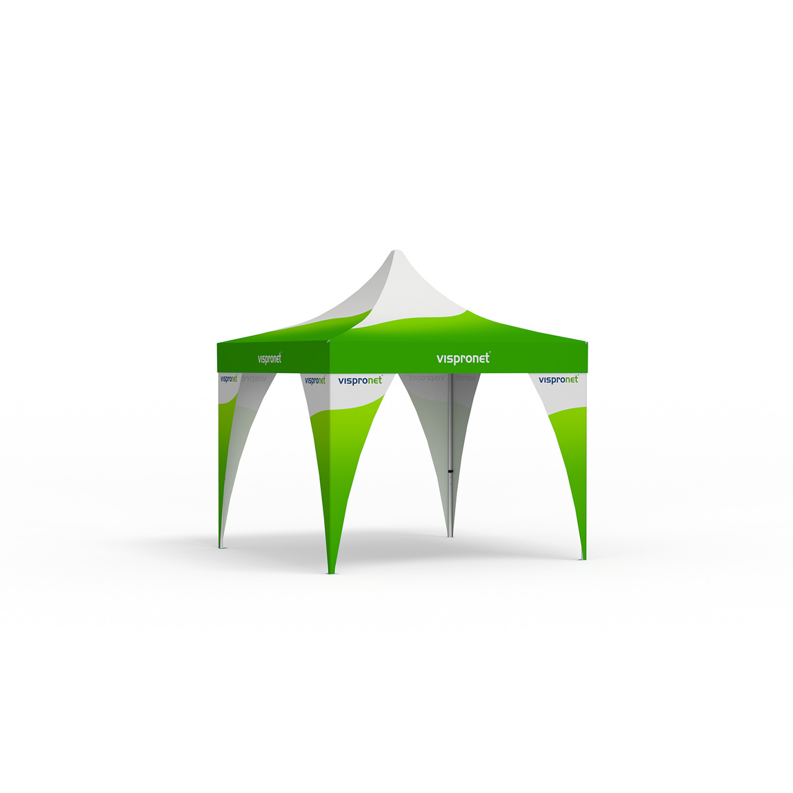 Tente pliante 4 x 4 m avec 4 bannières d'angle