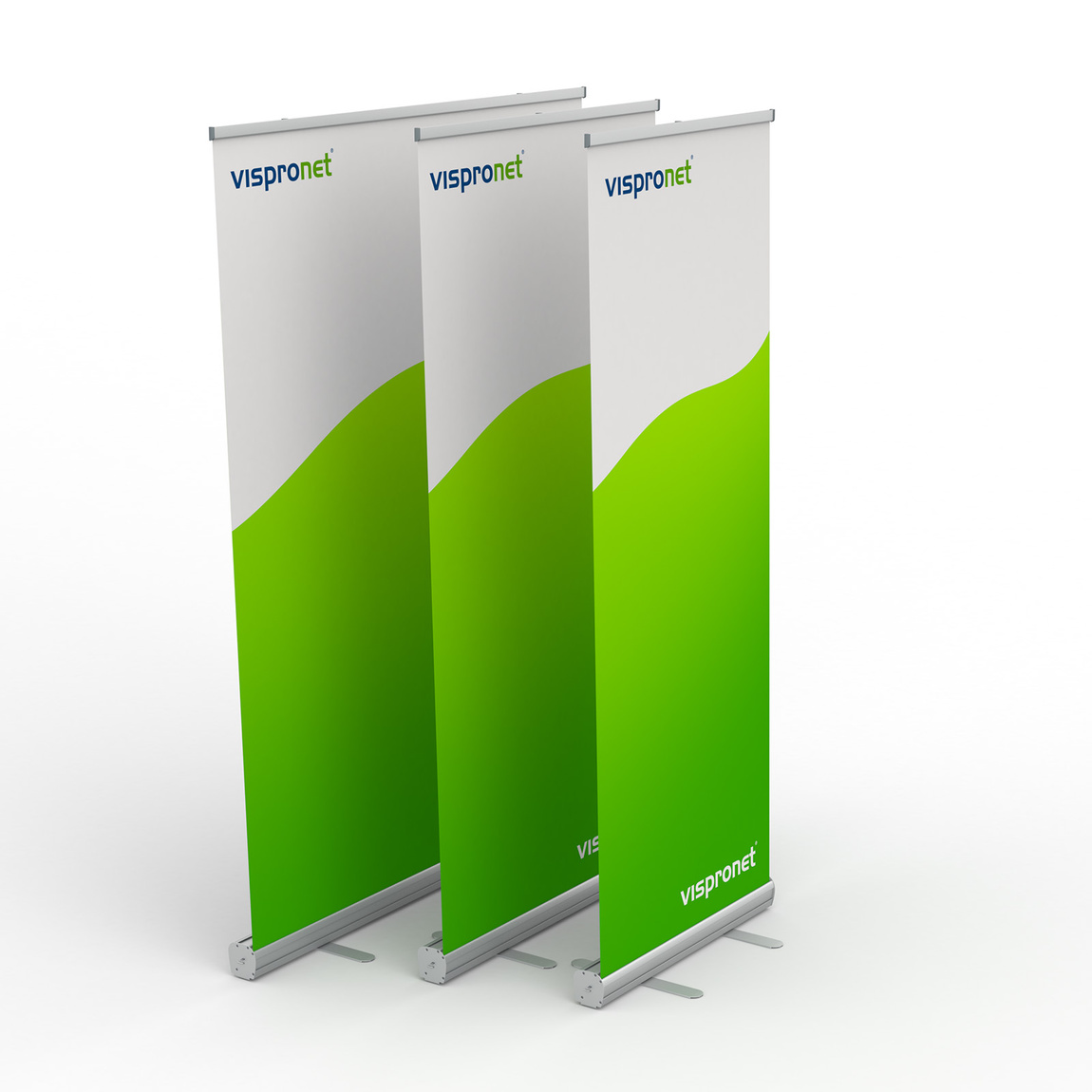 Roll Up Basic - Aperçu des dimensions : largeur 80 cm, 100 cm, 150 cm