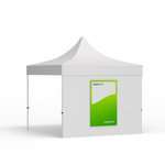 Bannière échangeable format portrait pour cloisons de tente stand pliant