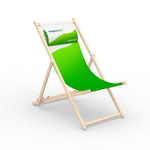 Chaise longue en bois, sans accoudoirs avec coussin de nuque pour chaise longue