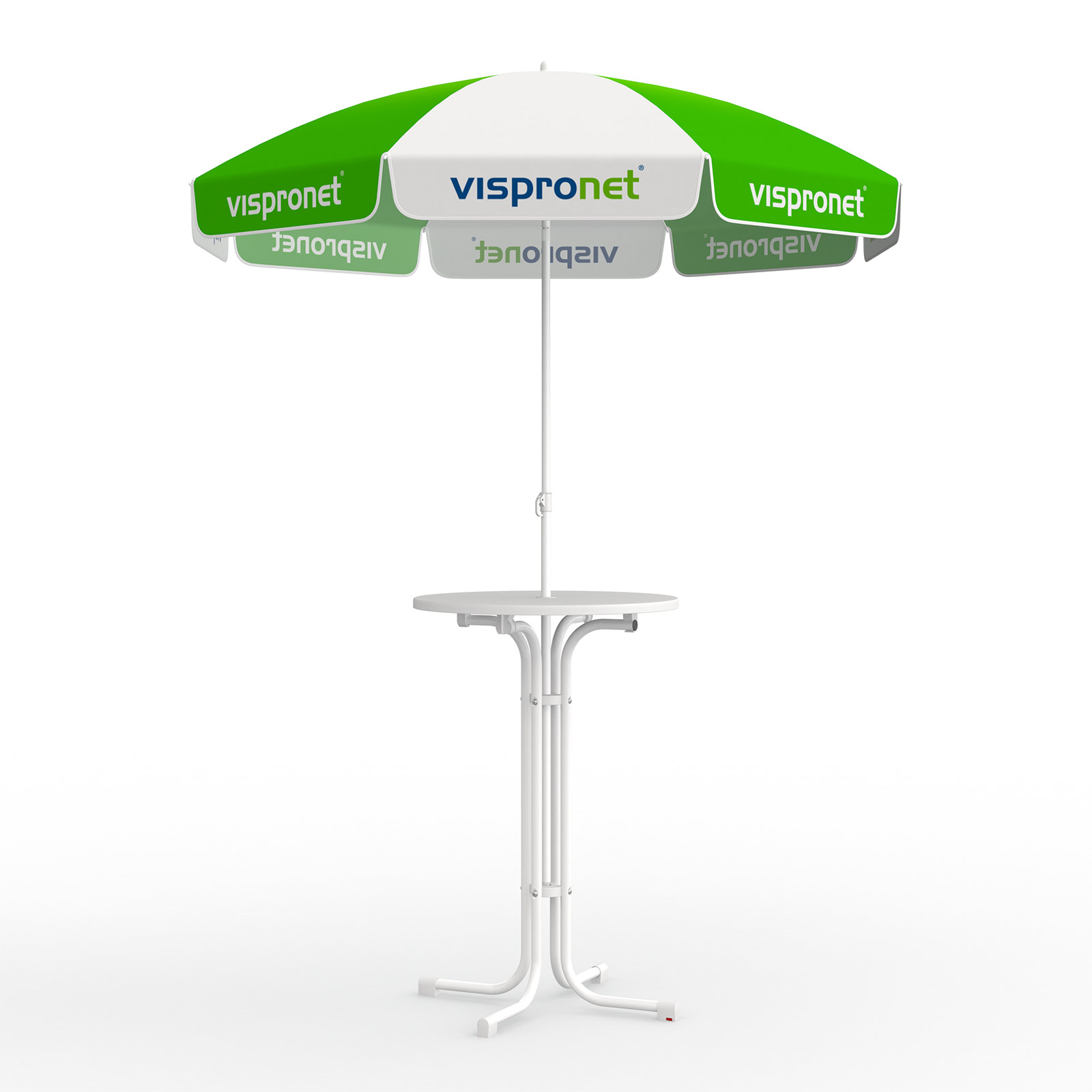 Perçage pour parasol avec couvercle : table haute utilisable avec ou sans petit parasol