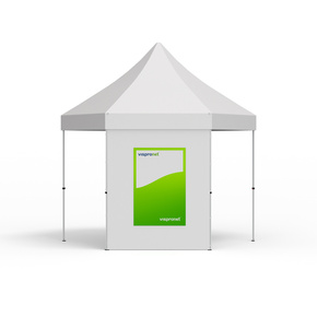 Bannière échangeable imprimée - format portrait, pour cloisons de tente pliante Hexagon