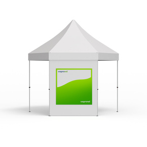 Bannière échangeable imprimée - format carré, pour parois de tente pliable Hexagon