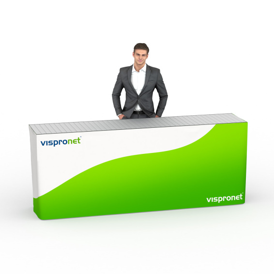 Table pliante alu avec banderole, 250 x 55 cm