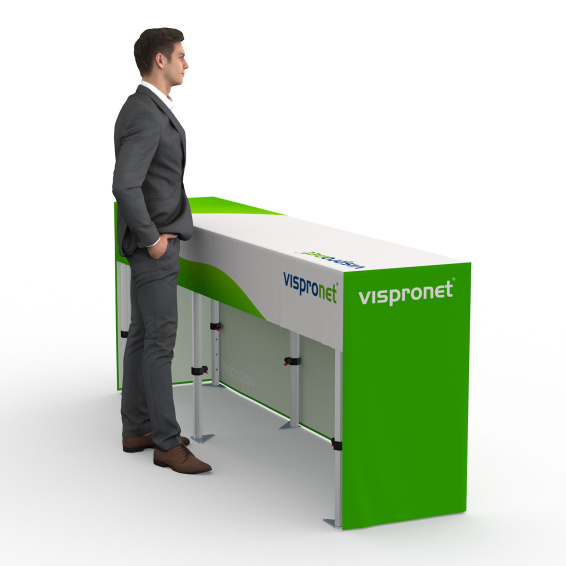 Table pliante alu avec housse, dos court, 250 x 55 cm