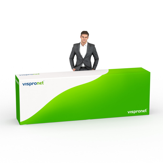 Table pliante alu avec housse, dos court, 290 x 55 cm