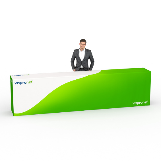 Table pliante alu avec housse – bords latéraux fermés, 380 x 55 cm