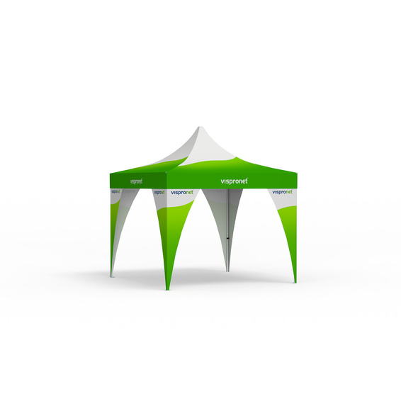 Tente pliante 4 x 4 m avec 4 bannières d'angle