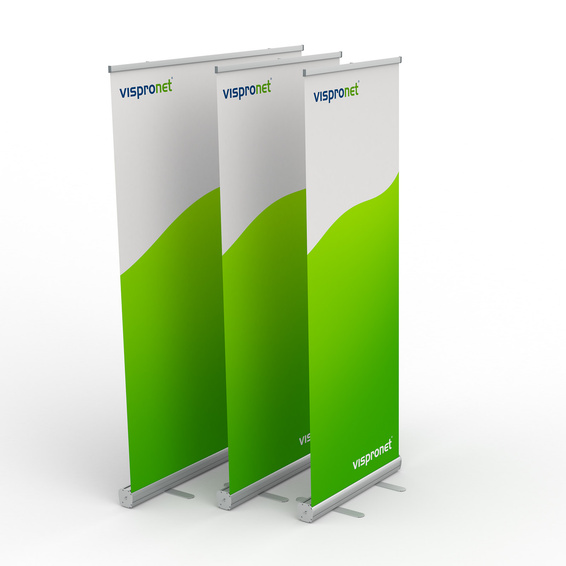 Roll Up Basic - Aperçu des dimensions : largeur 80 cm, 100 cm, 150 cm