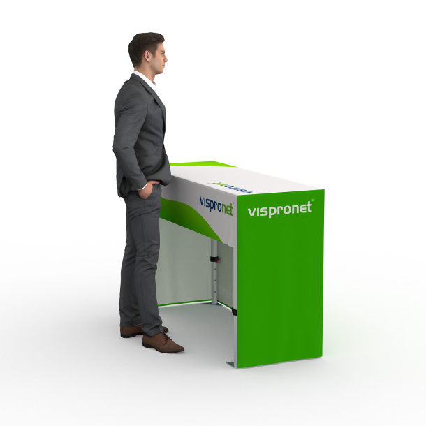 Table pliante alu avec housse, dos court, 150 x 55 cm