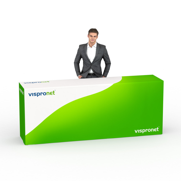 Table pliante alu avec housse – bords latéraux fermés, 250 x 55 cm