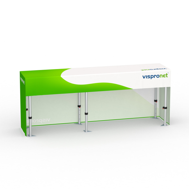 Table pliante alu avec housse, dos court, 250 x 55 cm