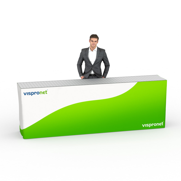 Table pliante alu avec banderole, 290 x 55 cm