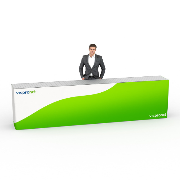 Table pliante alu avec banderole, 380 x 55 cm