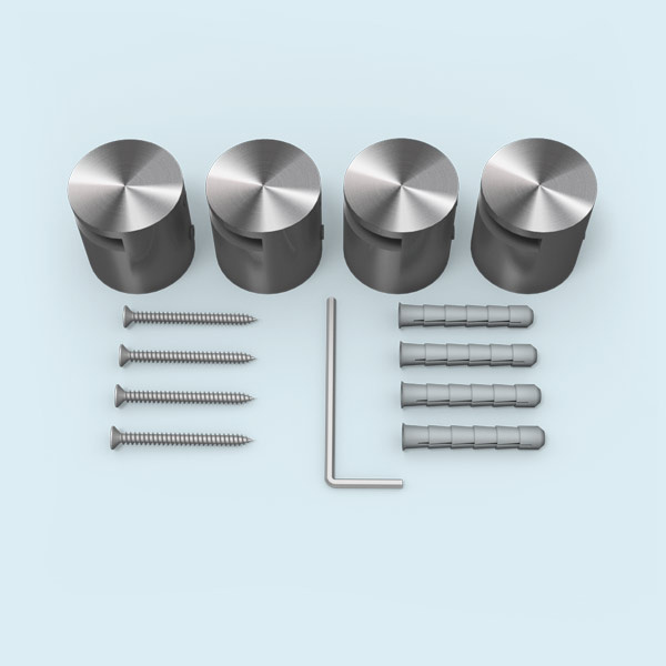 Entretoises fendues acier inox ø 25 mm/25 mm ép. plaque 2-5 mm, lot de 4