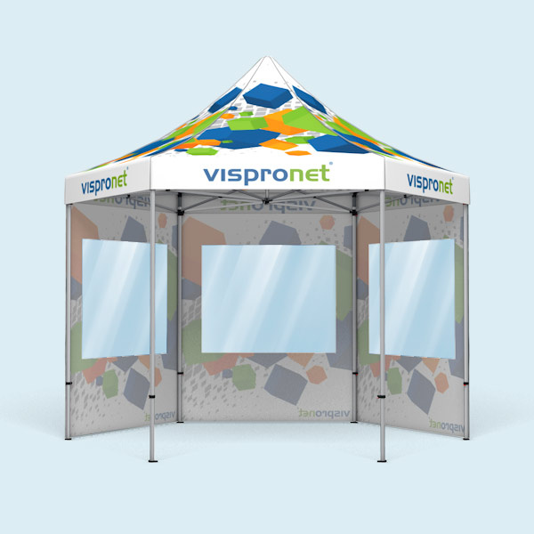 Pavillon pliant avec 3 cloisons à fenêtres panoramiques