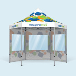 Pavillon pliant avec 3 cloisons à fenêtres panoramiques