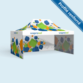 Tente pliable Premium 4 x 6 m, imprimée - 3 cloisons