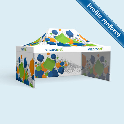 Tente pliable Premium 4 x 6 m, imprimée - 3 cloisons