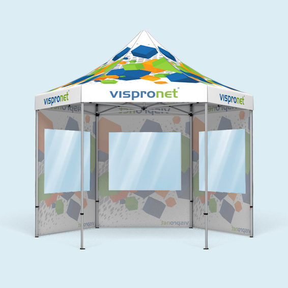 Pavillon pliant avec 3 cloisons à fenêtres panoramiques