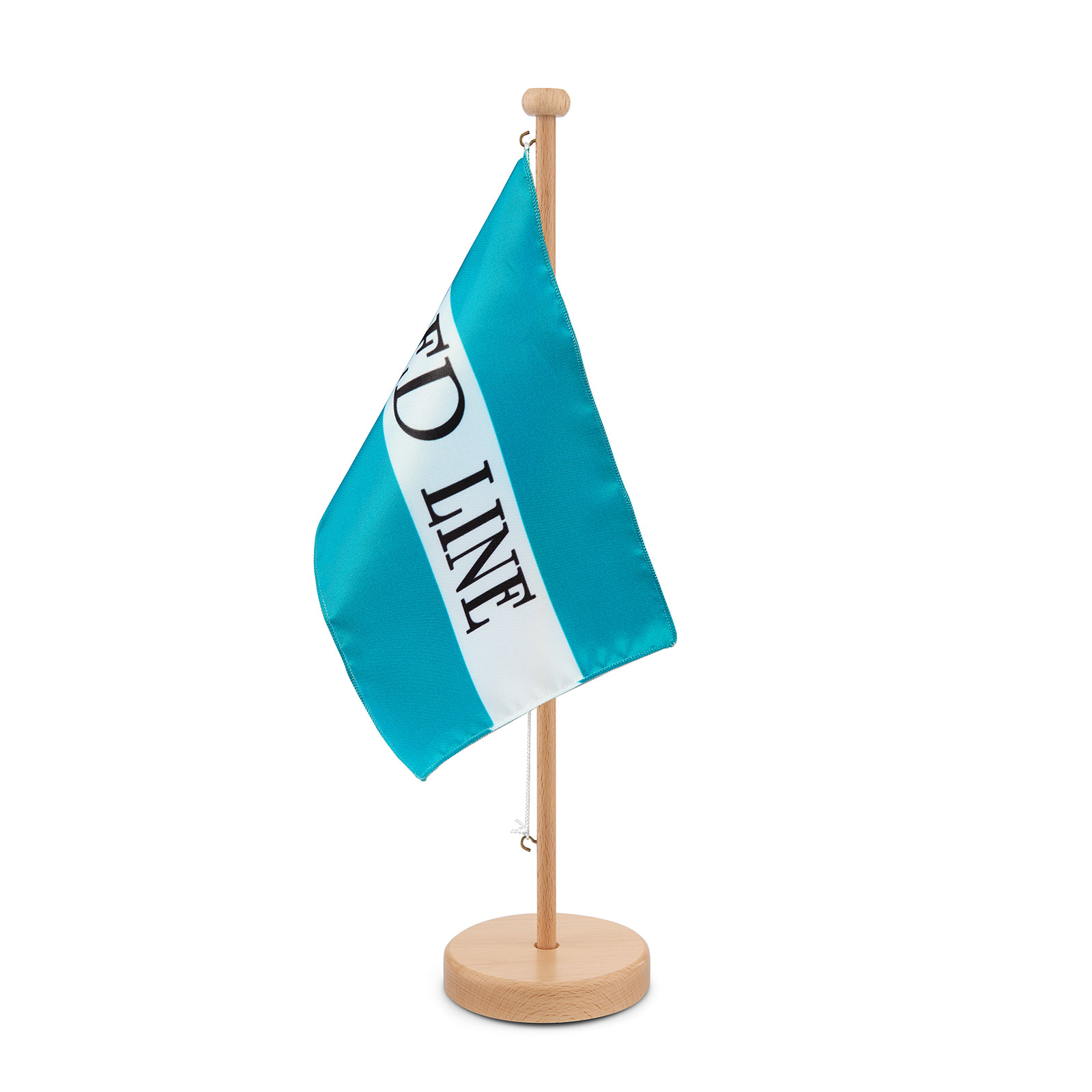 Drapeau de table avec support en bois