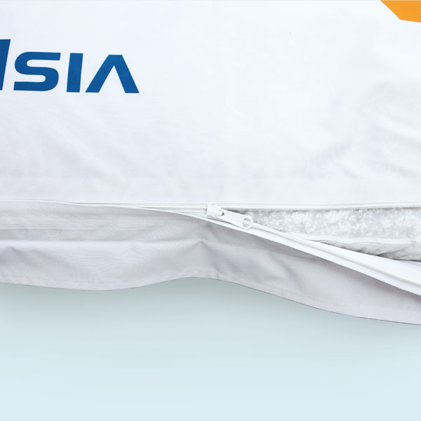 Coussin géant rectangulaire, housse avec fermeture éclair dissimulée (à l'arrière, en haut) 