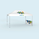 Tente pliable 3 x 4,5 m, cloison mi-hauteur largeur 3 m (visuel vers l'intérieur)