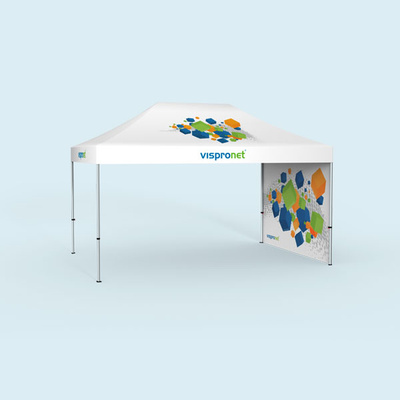 Tente pliante Basic 3 x 4,5 m, imprimée - 1 cloison