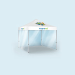 Tente pliable Eco avec 3 murs pleins, transparente